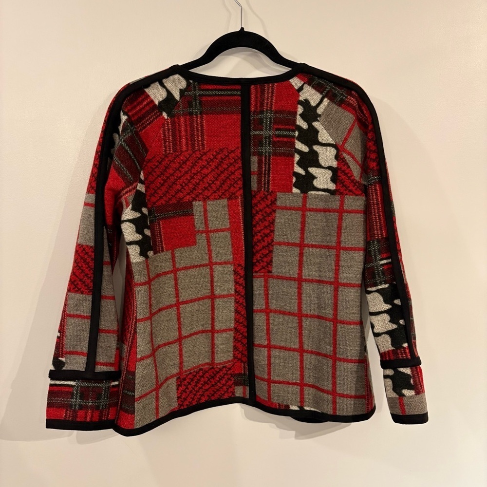 Alison Sheri cardigan open front wool blend abstract - Picture 4 of 10